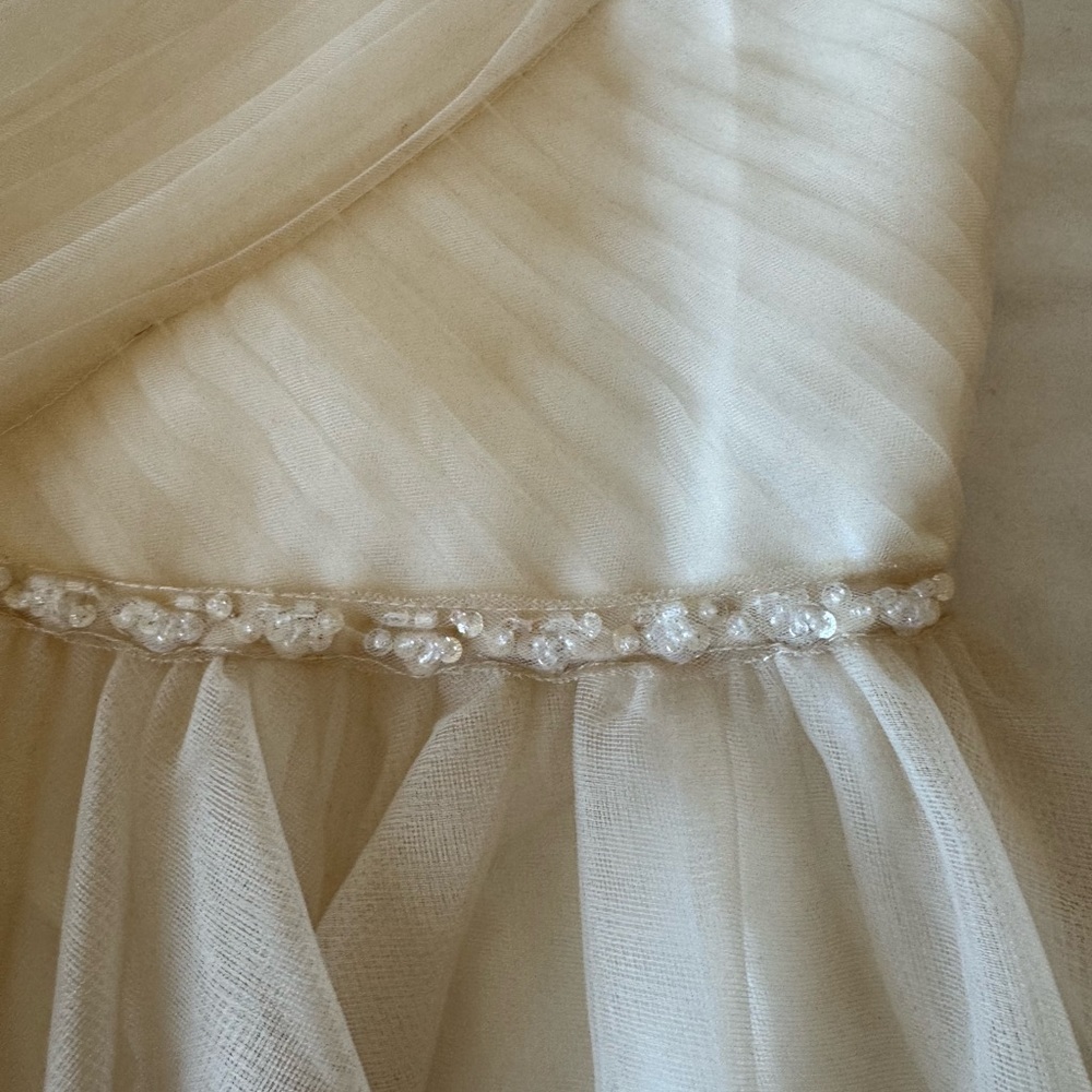 Azazie Girls' Champagne Tulle Formal Dress - Picture 5 of 6